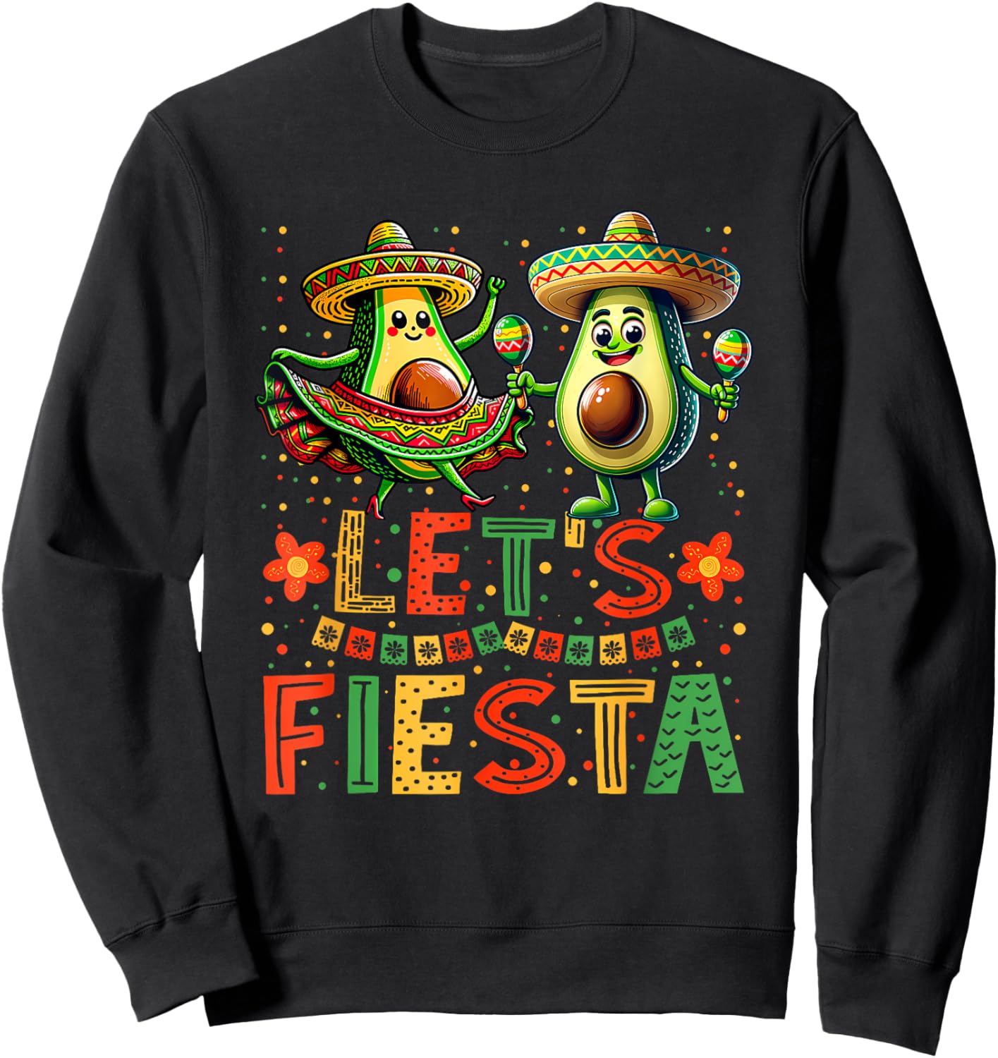 Lets Fiesta 5 Cinco De Mayo Men Boys Girls Mexican Sweatshirt - Sweatshirt | Black