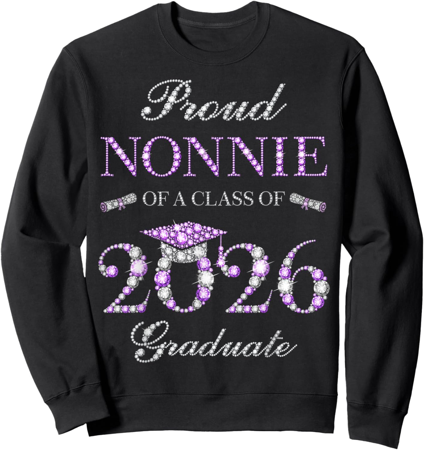 Proud Nonnie of A Class of 2026 Graduate Sweatshirt - Sweatshirt | Black