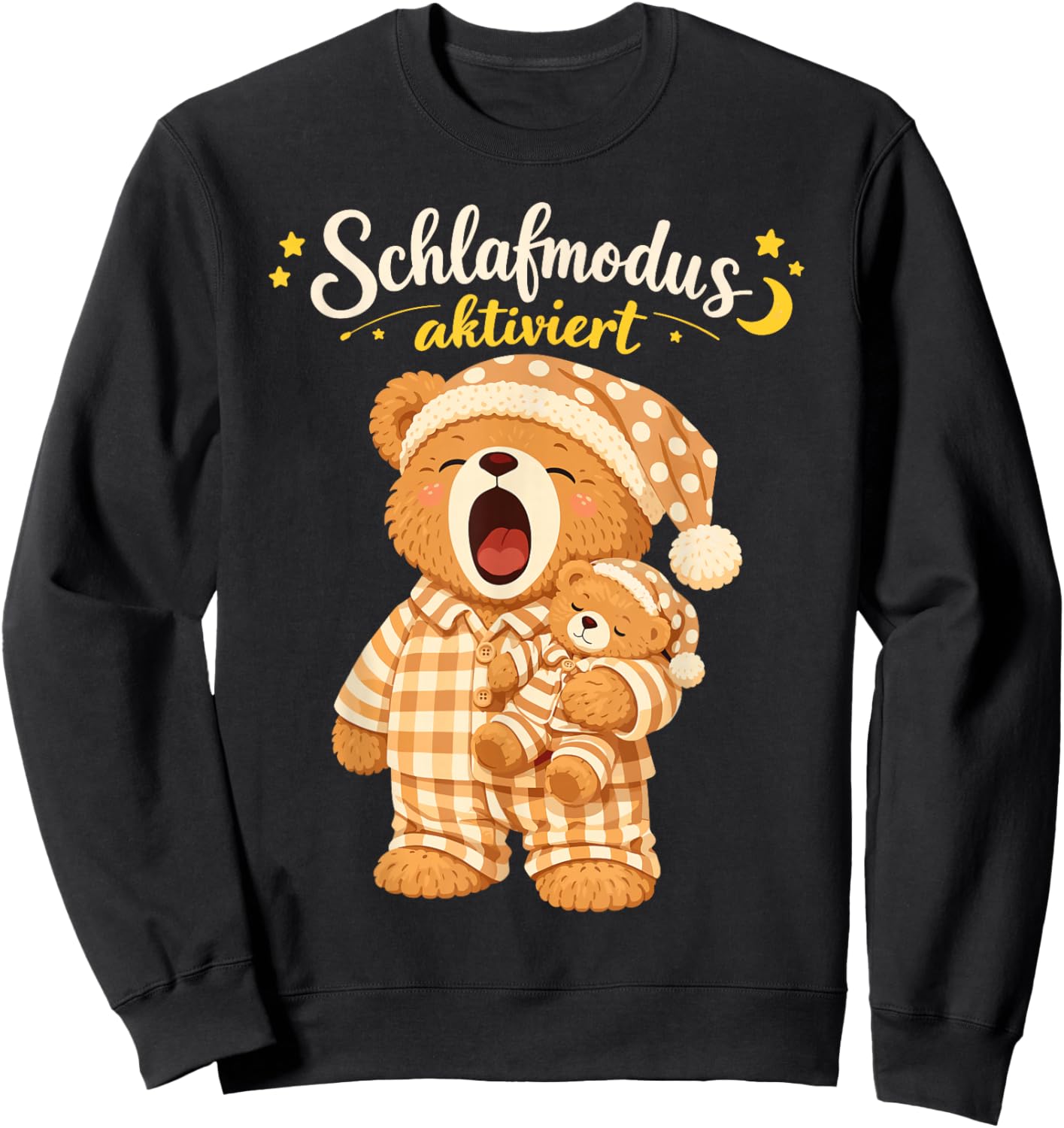 Schlafshirt Nacht Schlafen Schlafanzug Teddybär Schlaf Sweatshirt - Sweatshirt | Black