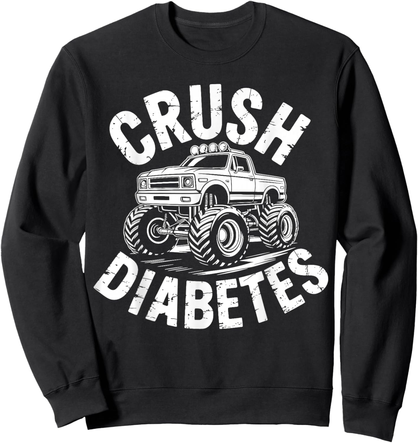 Crush Diabetes Awareness, T1d Type One Diabetes Awareness Sweatshirt - Sweatshirt | Black