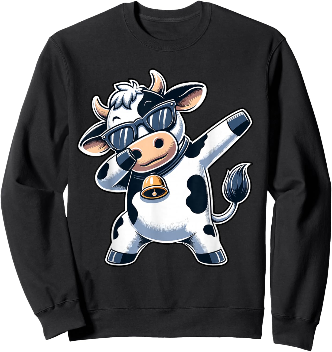 Cute Dabbing Cow Clothes Men Toddler Boys Farm Animal Kids Sweatshirt - Sweatshirt | Black