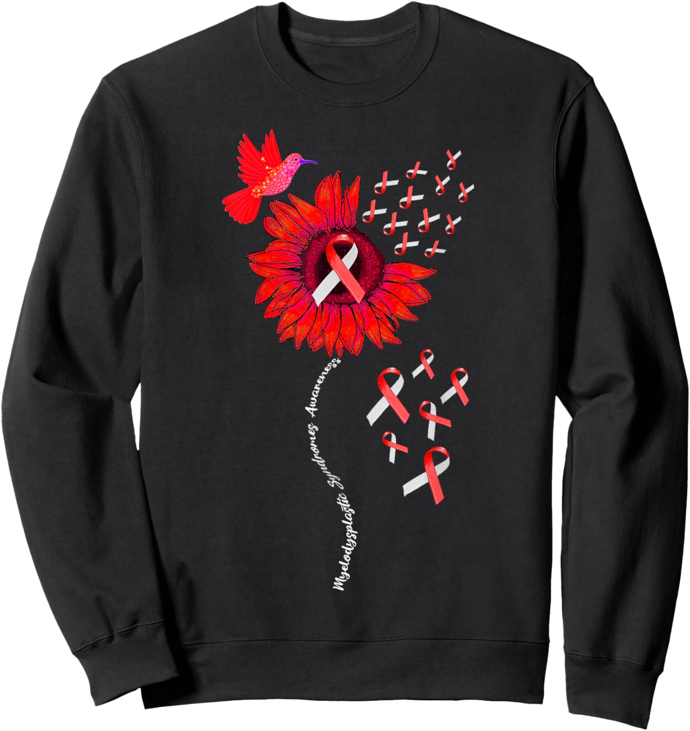 Myelodysplastic Syndrome MDS Awareness Sunflower Sweatshirt - Sweatshirt | Black