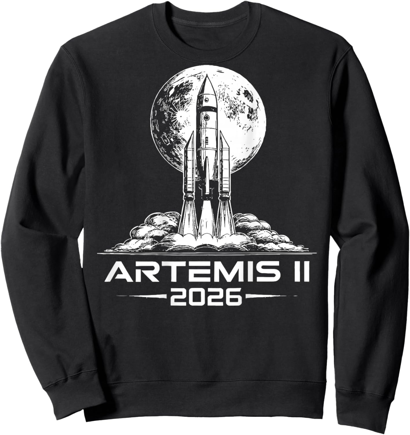 (On Back) Artemis II Back to the Moon 2026 Sweatshirt - Sweatshirt | Black