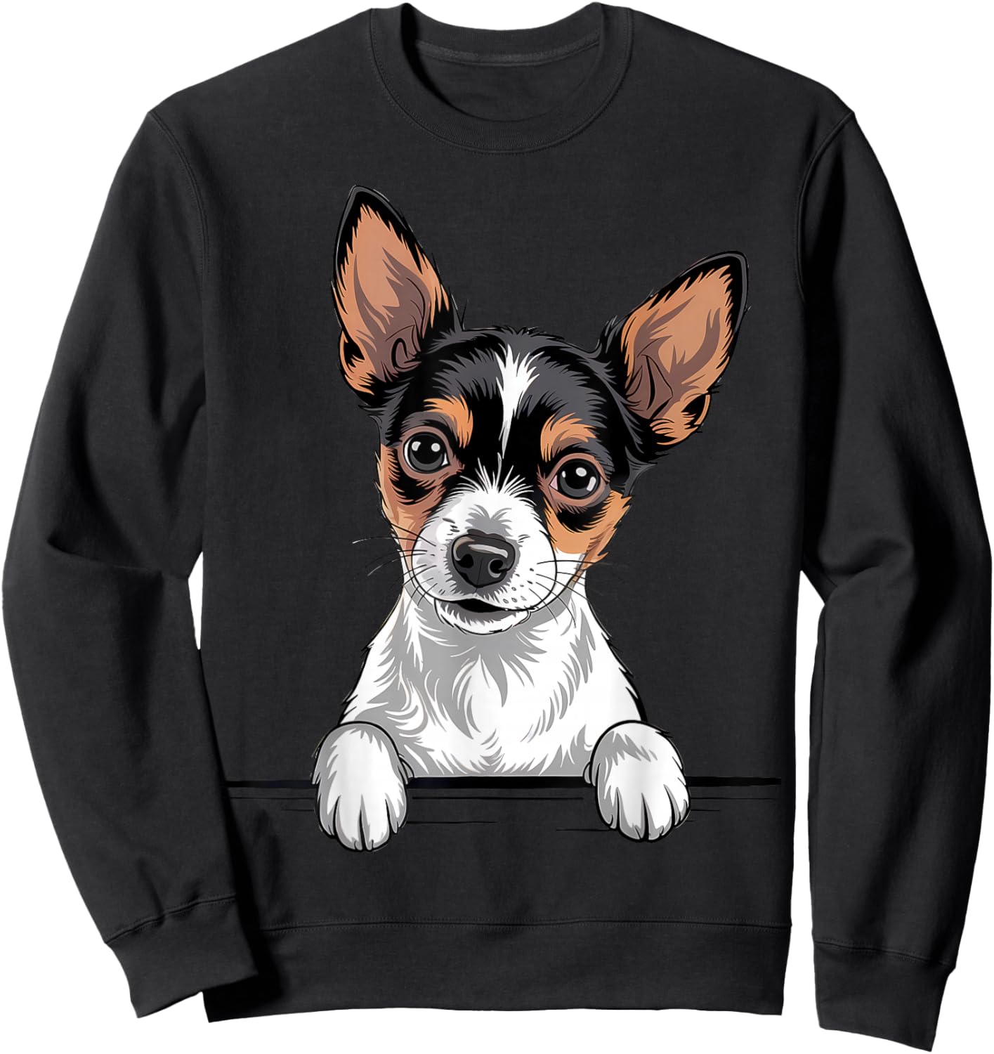 Toy Fox Terrier Funny Peeking TFT Pocket Puppy Dog Lover Sweatshirt - Sweatshirt | Black