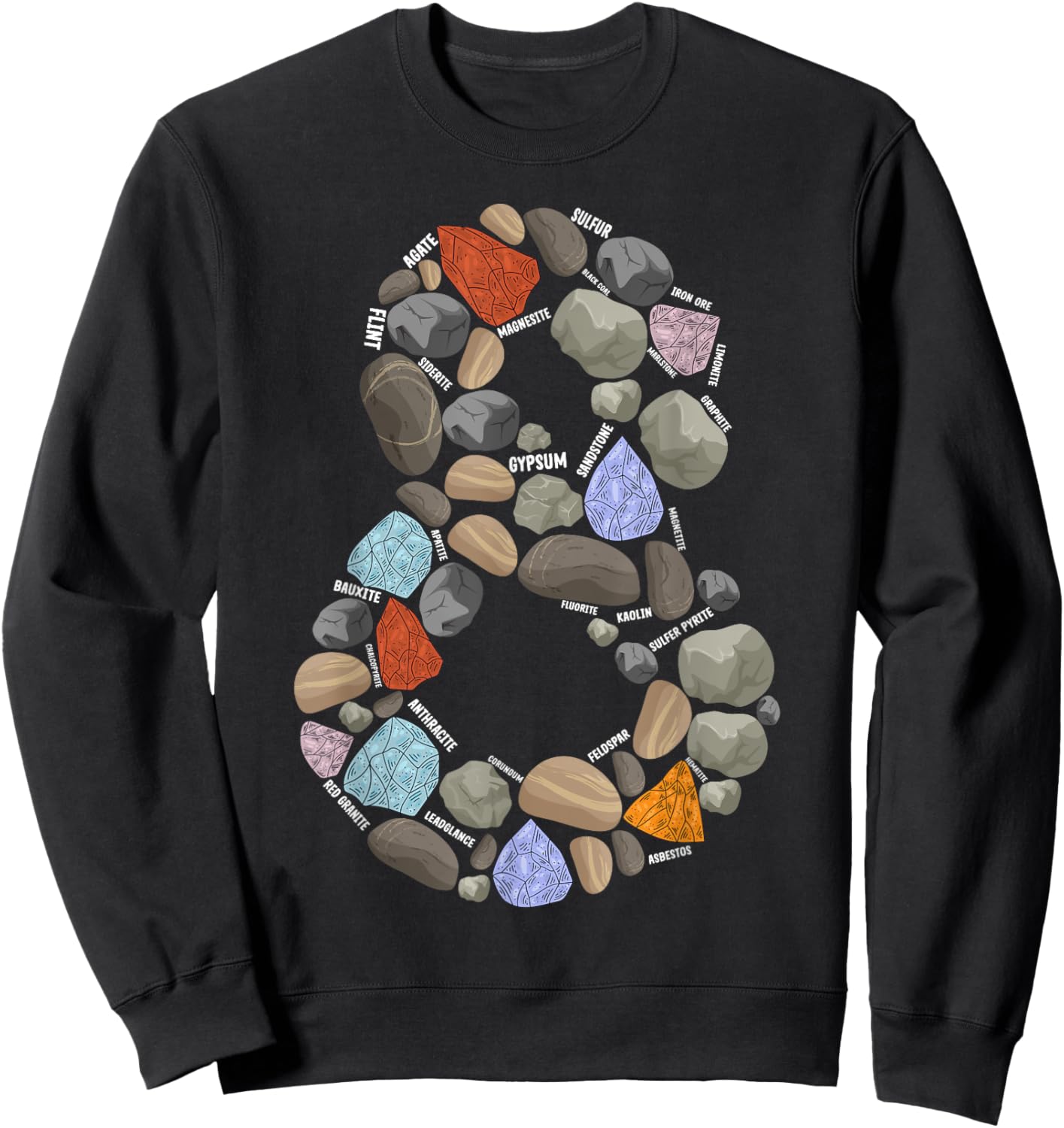 Geology Rocks 8 Years Old 8th Birthday Rock Collecting Sweatshirt - Sweatshirt | Black
