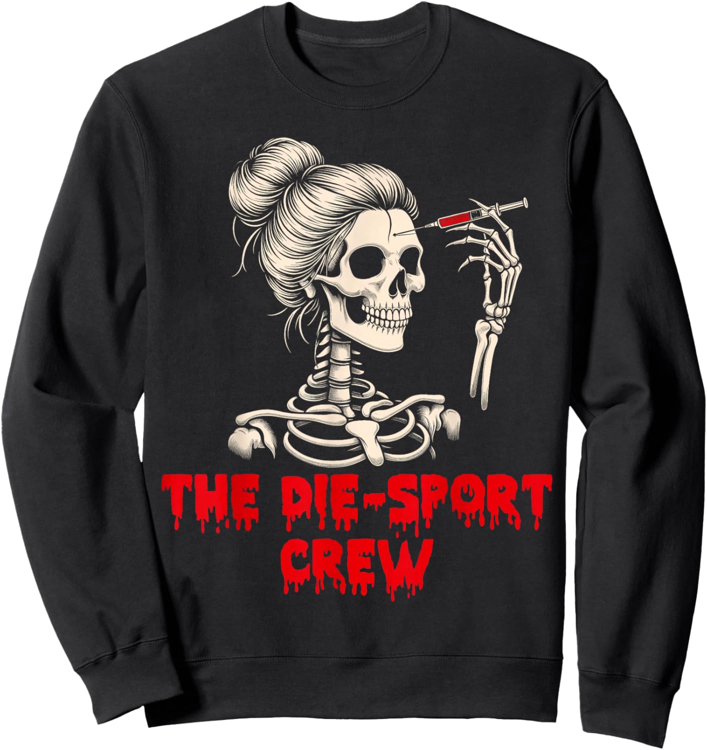 Botox Dealer Halloween Vibes Esthetician The Die-sport Crew Sweatshirt - Sweatshirt | Black