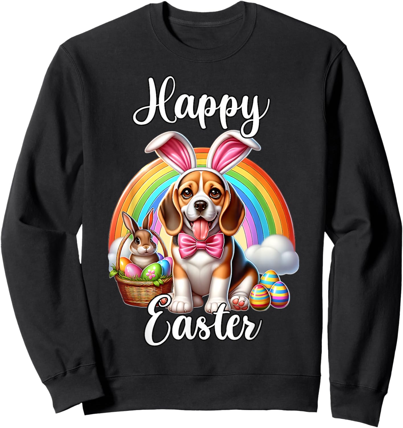 Beagle Happy Easter Beagle Easter Sweatshirt - Sweatshirt | Black