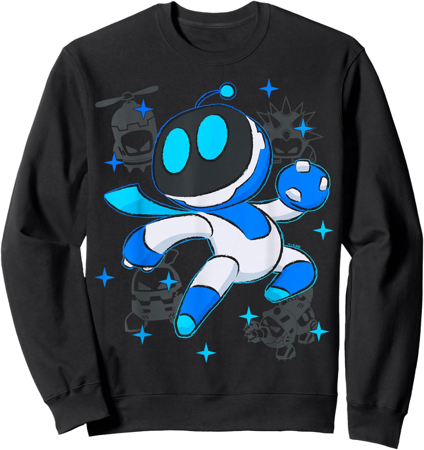Astrobot PlayStation's Astro Bot Fighting Enemies In Space Sweatshirt - Sweatshirt | Black