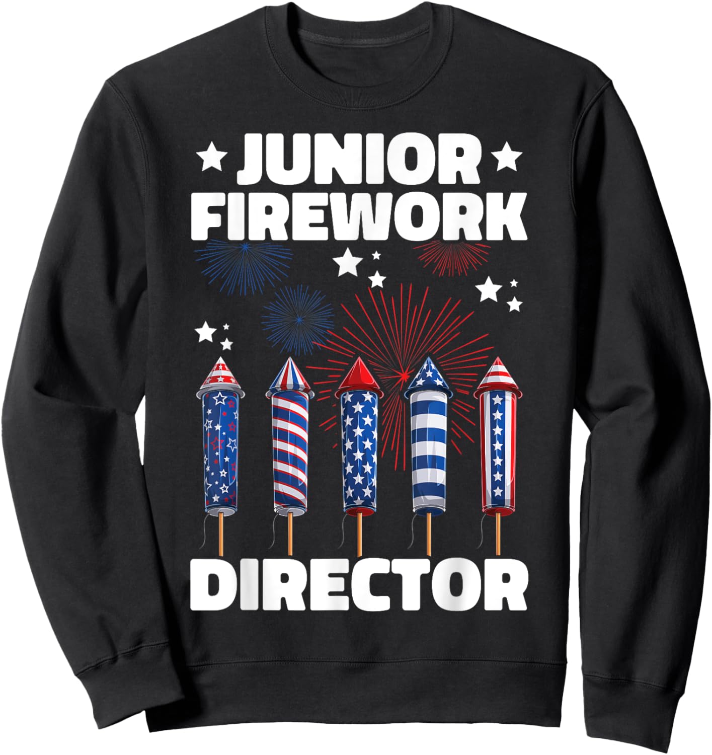 Junior Firework Director Kids American 4th Of July Sweatshirt - Sweatshirt | Black