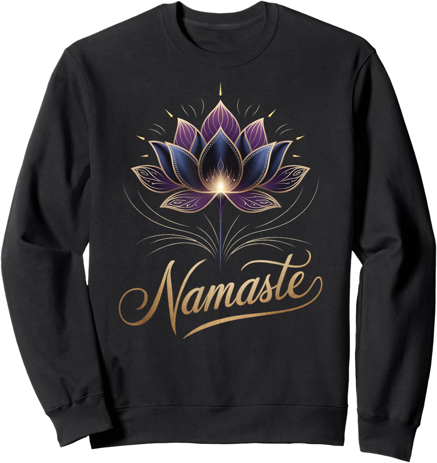Namaste Lotus Flower Spiritual Yoga Lover Meditation Zen Sweatshirt - Sweatshirt | Black