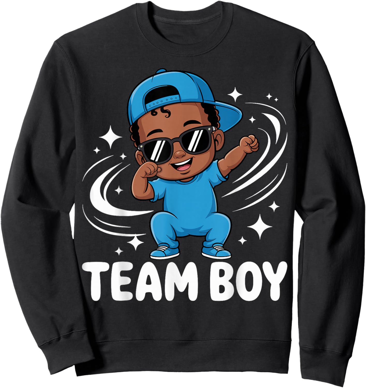 Team Boy Baby Announcement Gender Reveal Family Party Sweatshirt - Sweatshirt | Black