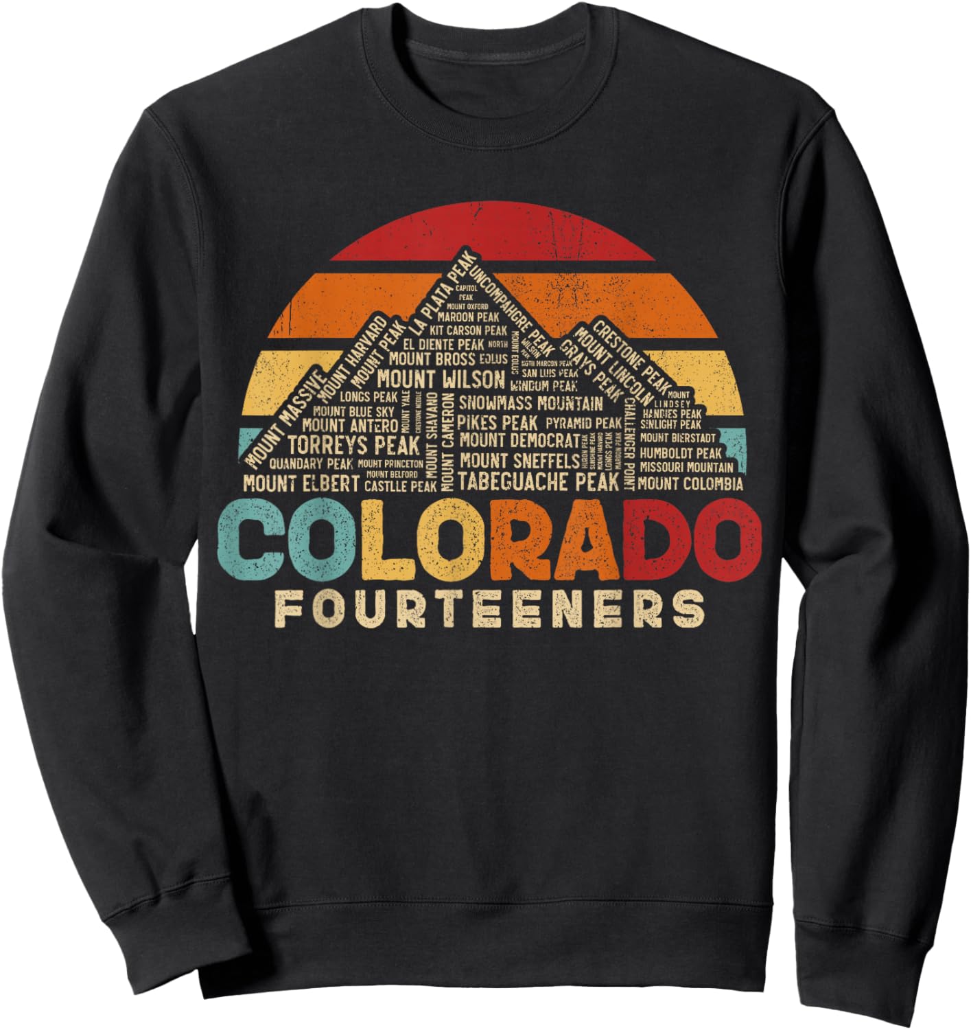 Colorado 14ers - Fourteeners - Rocky Mountain State Hiker Sweatshirt - Sweatshirt | Black