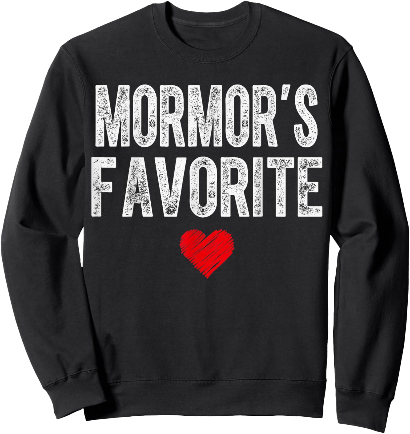 MORMOR’S Favorite Heart Graphic for Mothers Day Grandchild Sweatshirt - Sweatshirt | Black