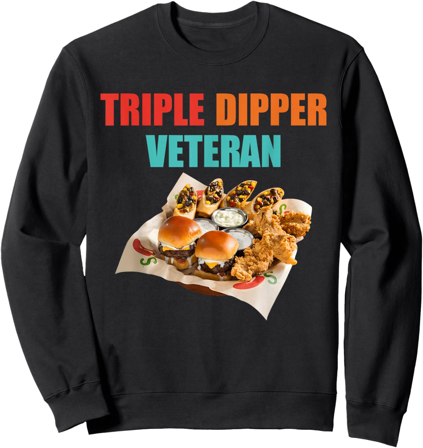 Triple Dipper Veteran Funny Sweatshirt - Sweatshirt | Black