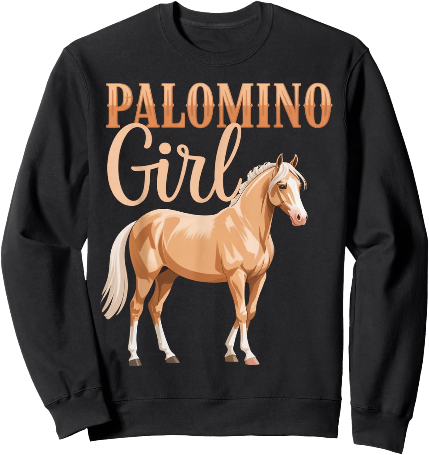 Palomino Girl Lover Blonde Horse Lovers Women Girl Sweatshirt - Sweatshirt | Black