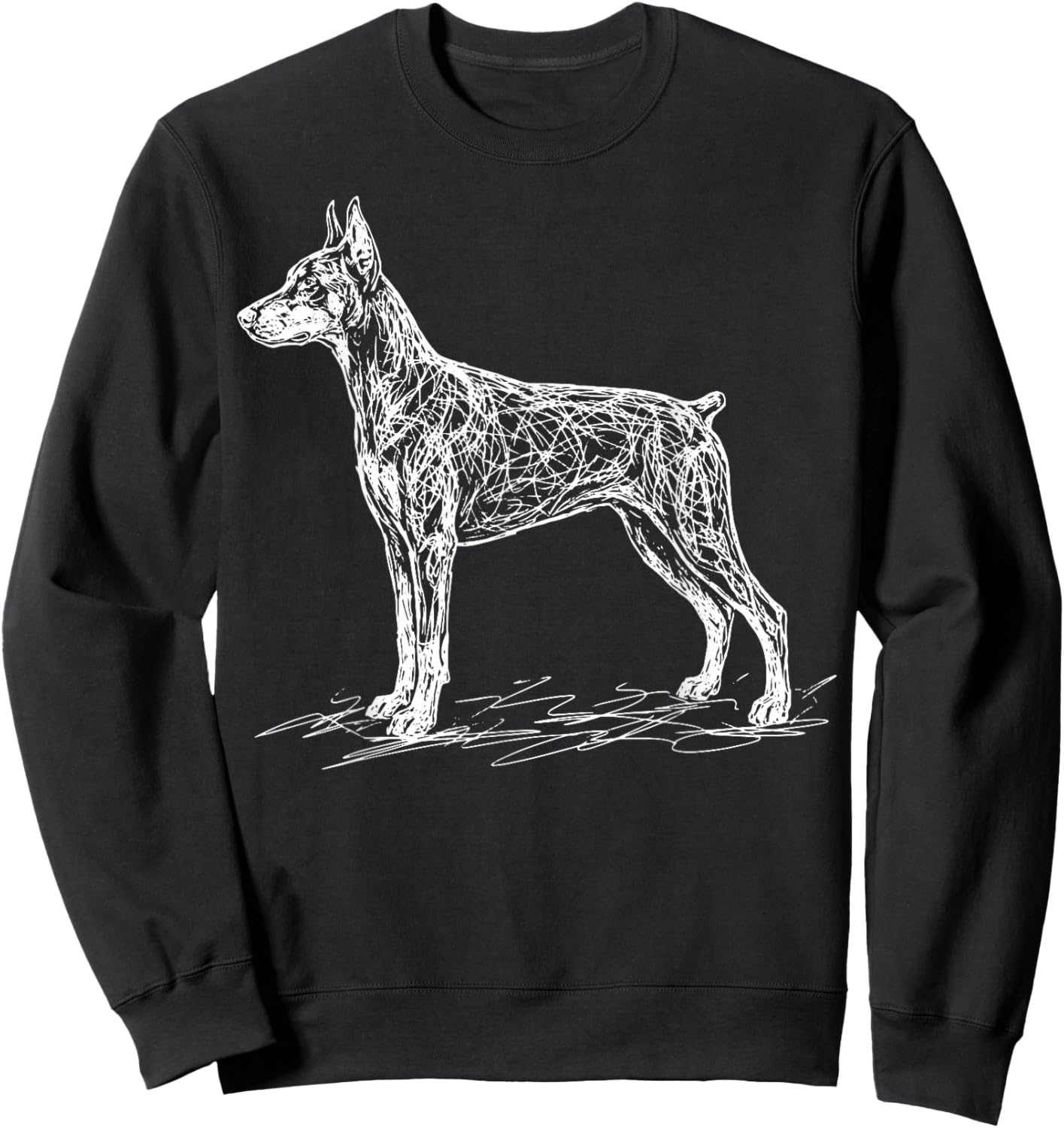 Doberman Line Art Sweatshirt - Sweatshirt | Black
