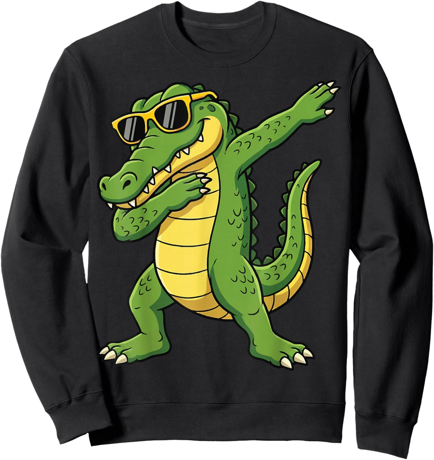 Crocodile Dabbing Cool Alligator Sweatshirt - Sweatshirt | Black