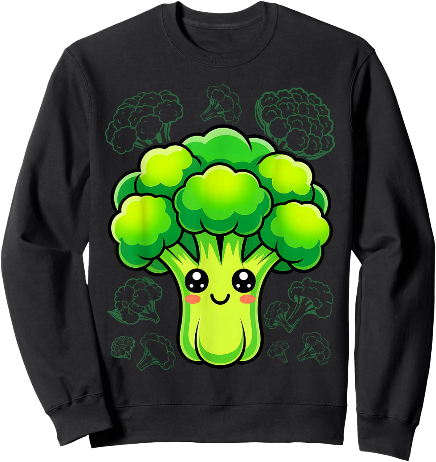 Broccoli Halloween Costume Matching Adult Kids Toddler 5T 4T Sweatshirt - Sweatshirt | Black