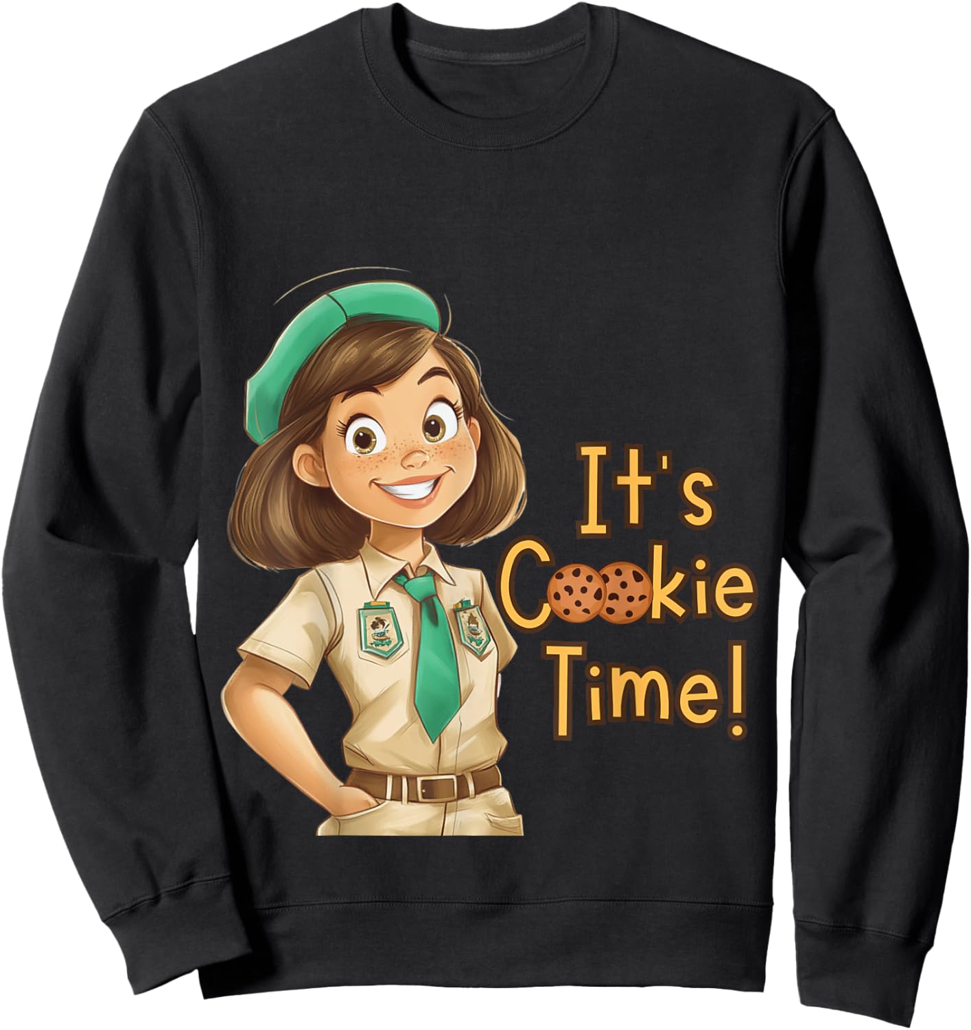 It’s Cookie Time Troop Scout 80s Iconic Beverly Hills Movie Sweatshirt - Sweatshirt | Black