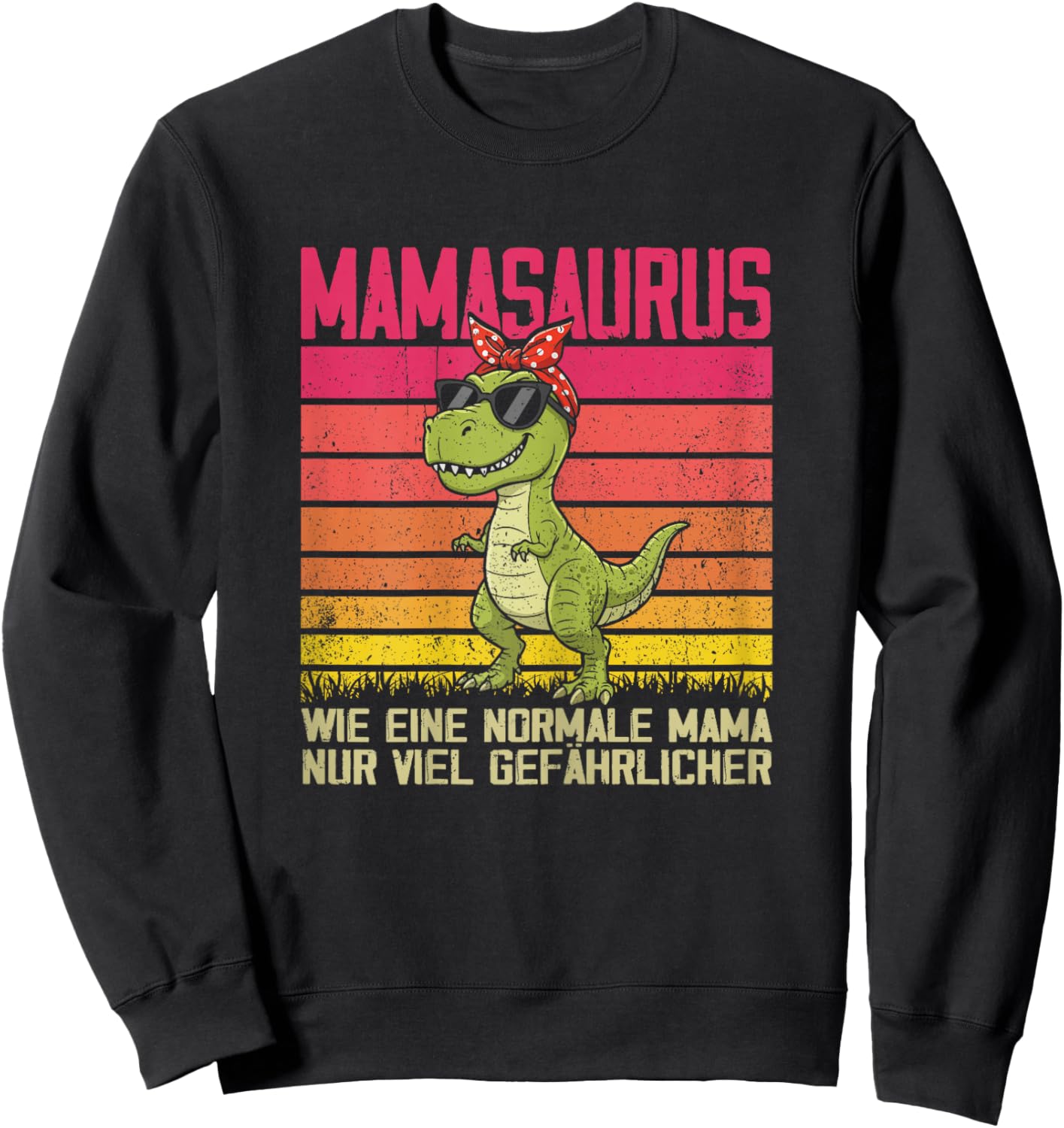 Mamasaurus Dino Muttertag Mama Deko Mami Lustig Frauen Sweatshirt - Sweatshirt | Black