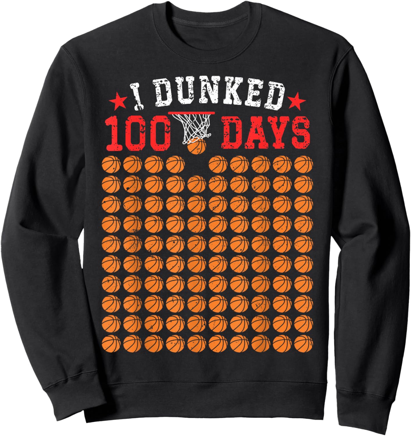 100 Days Of School Basketball Dunked 100th Day For Boys Kids Sweatshirt - Sweatshirt | Black