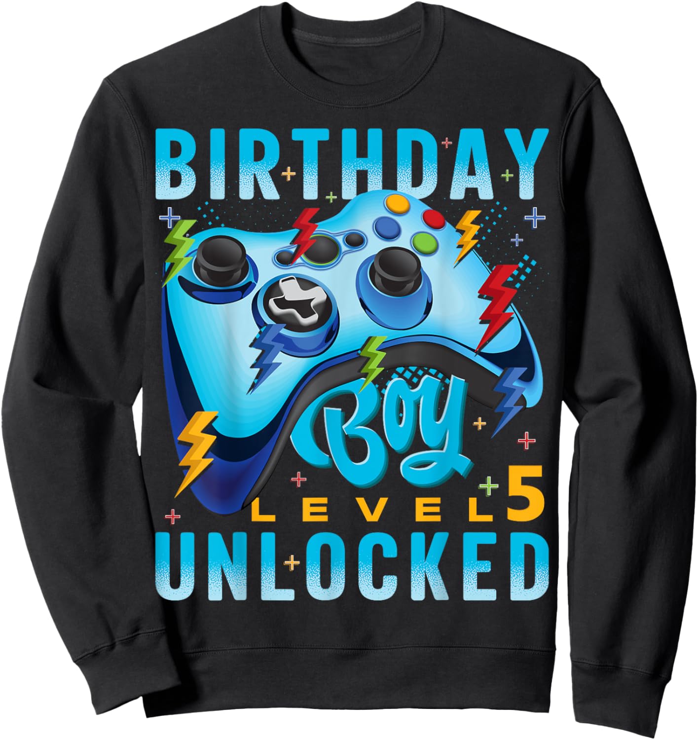 Level 5 Unlocked Birthday Boy Video Gamer 5th Birthday Boy Sweatshirt - Sweatshirt | Black