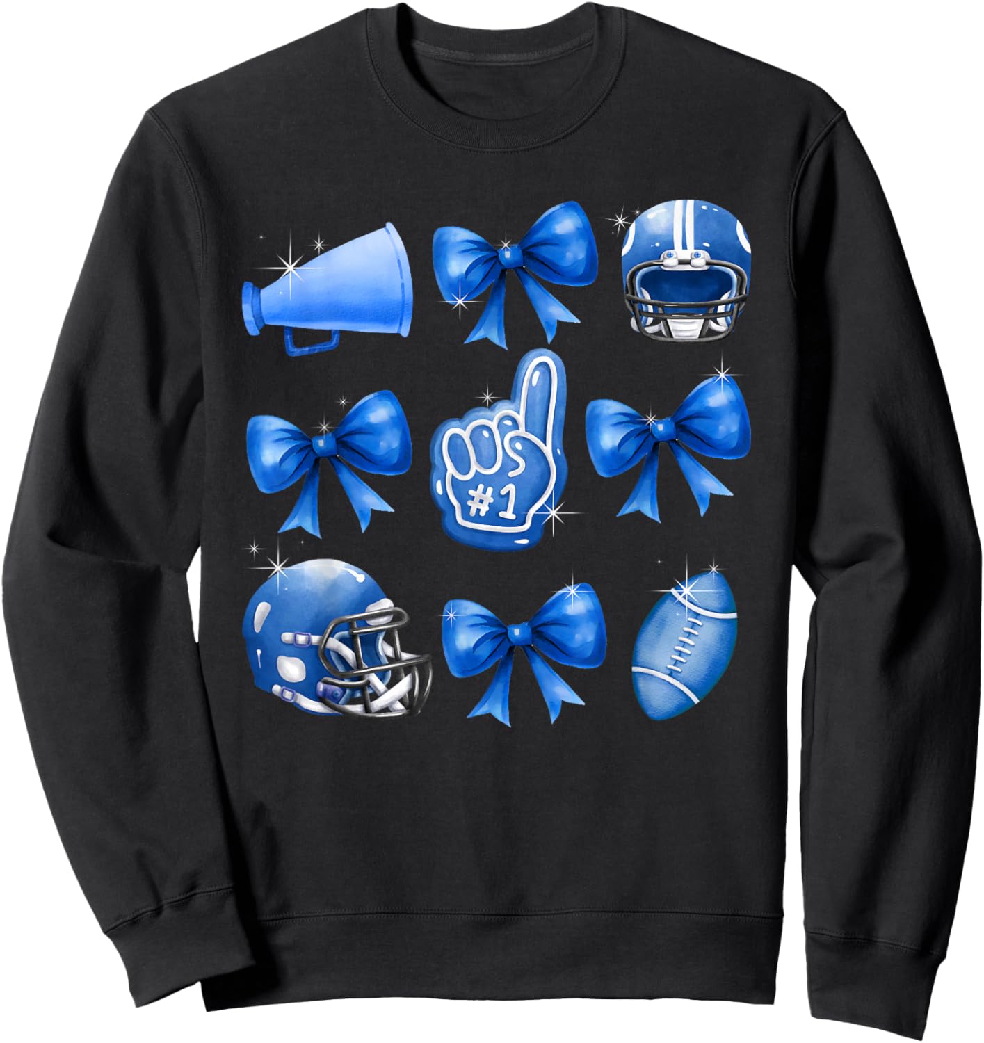Football Coquette Bow Football Mom Game Day Women Girls Kids Sweatshirt - Sweatshirt | Black