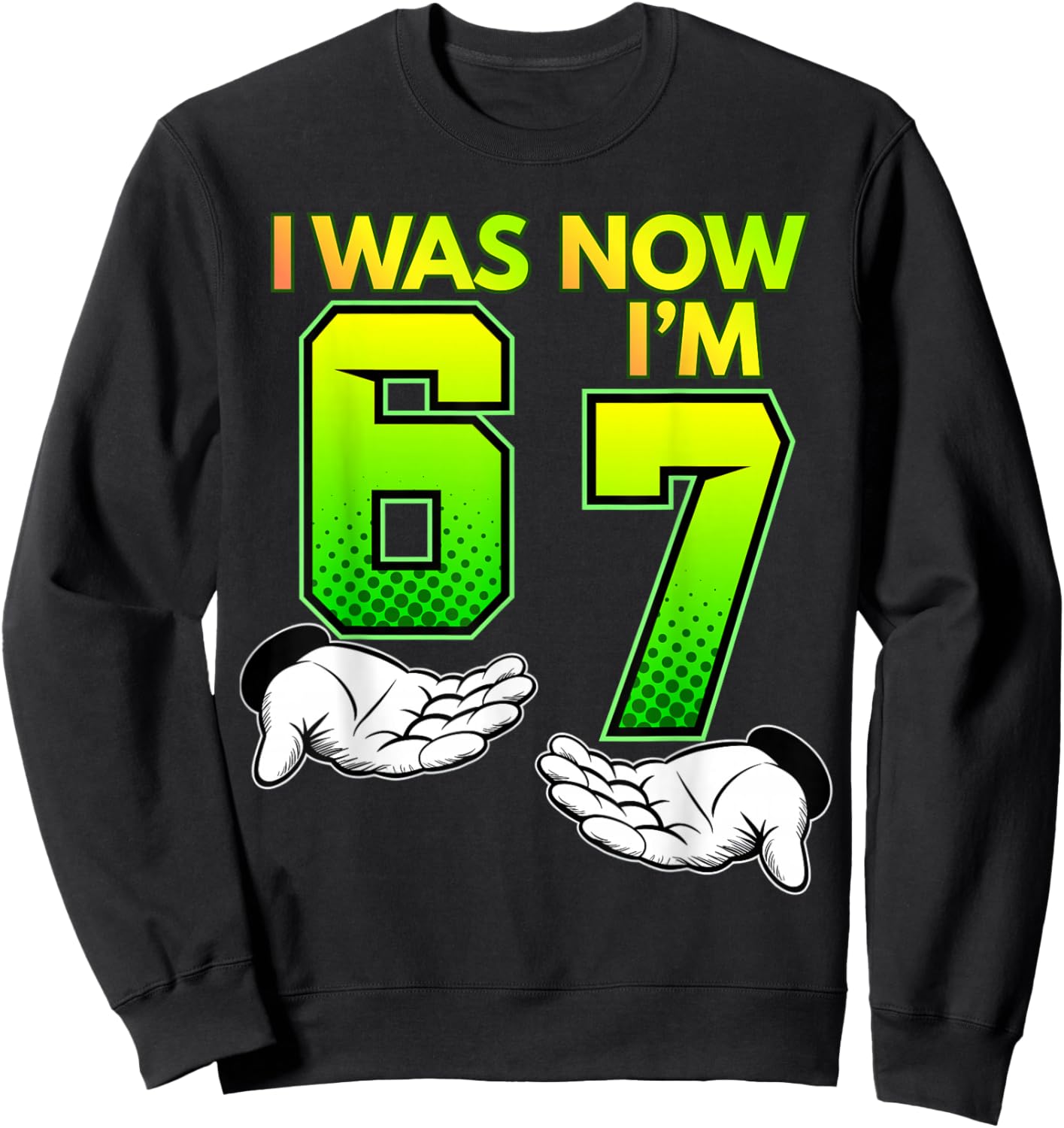 I Was 6, Now I Am 7, Children's , 67, Birthday Sweatshirt - Sweatshirt | Black
