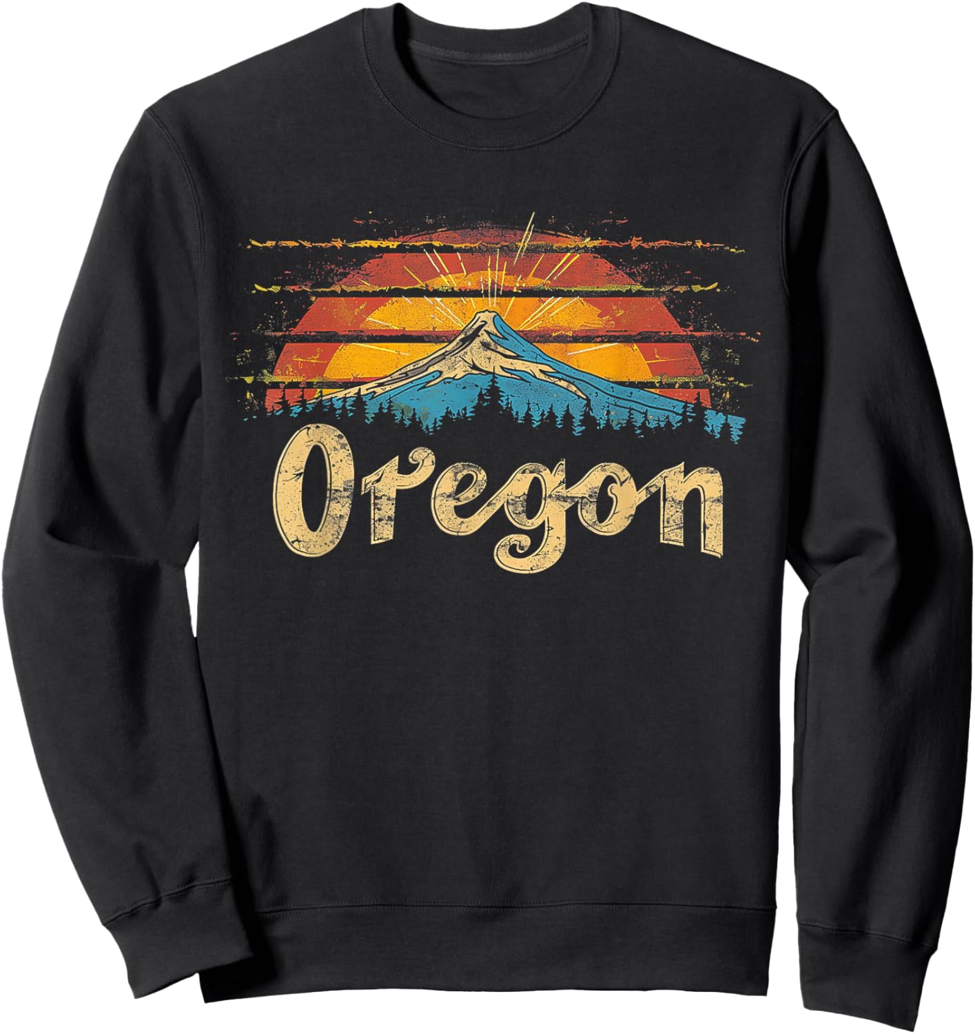 Oregon - Cool Funny Graphic Vintage Men Women Kids Retro Sweatshirt - Sweatshirt | Black