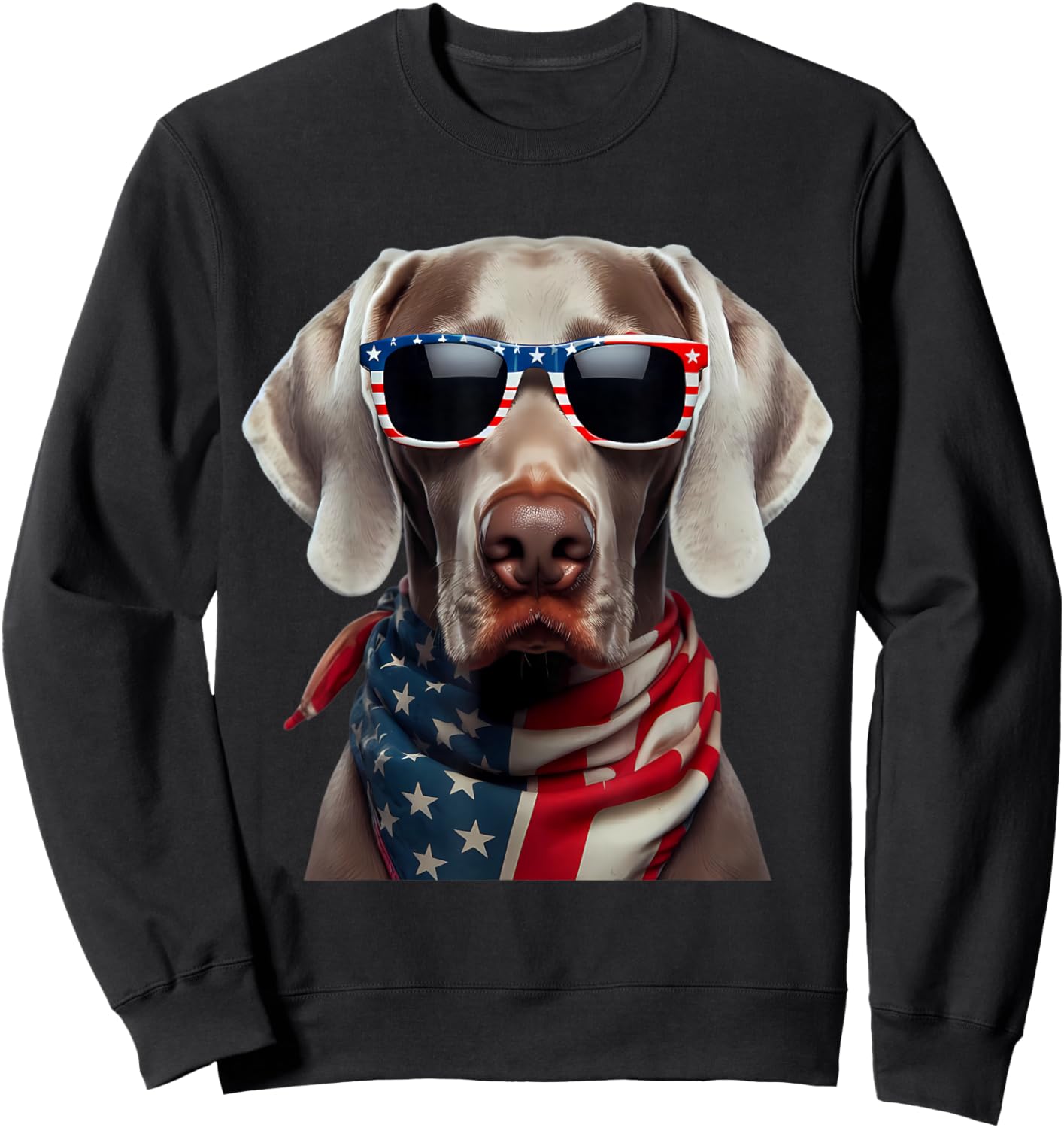 American Weimaraner Dog 4th Of July Incependence Day Owner Sweatshirt - Sweatshirt | Black