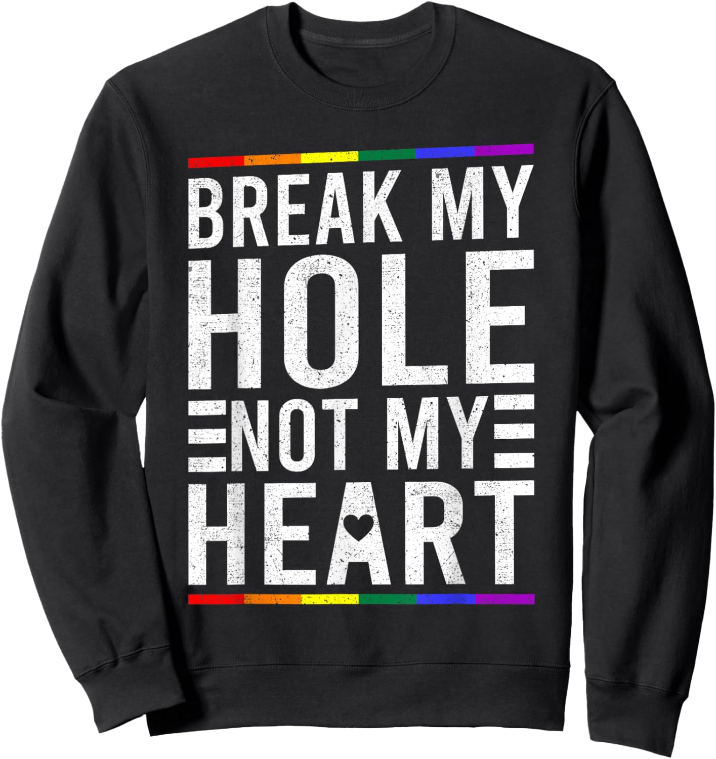 Break My Hole Not My Heart Funny Gay Sweatshirt - Sweatshirt | Black