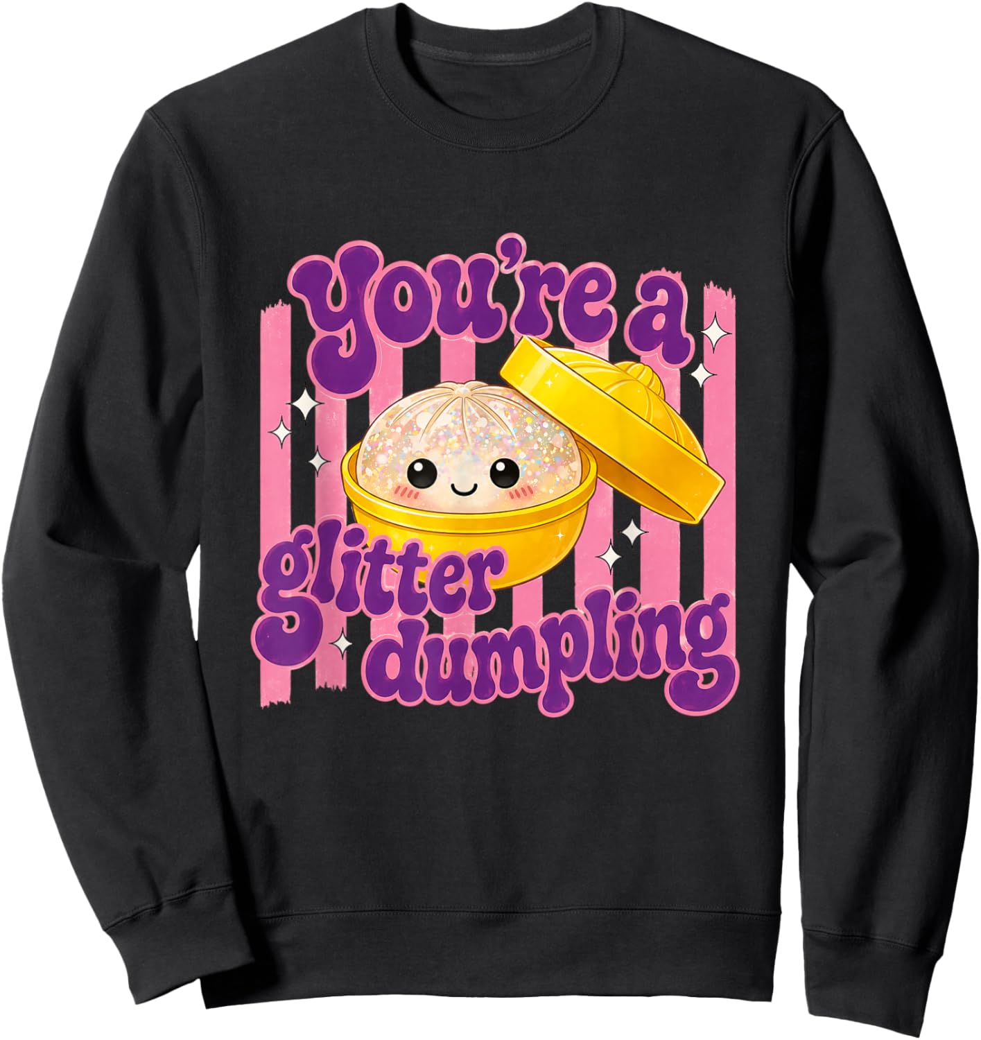 Funny You're A Dumpling Cute Dumpling Kids Girls Sweatshirt - Sweatshirt | Black