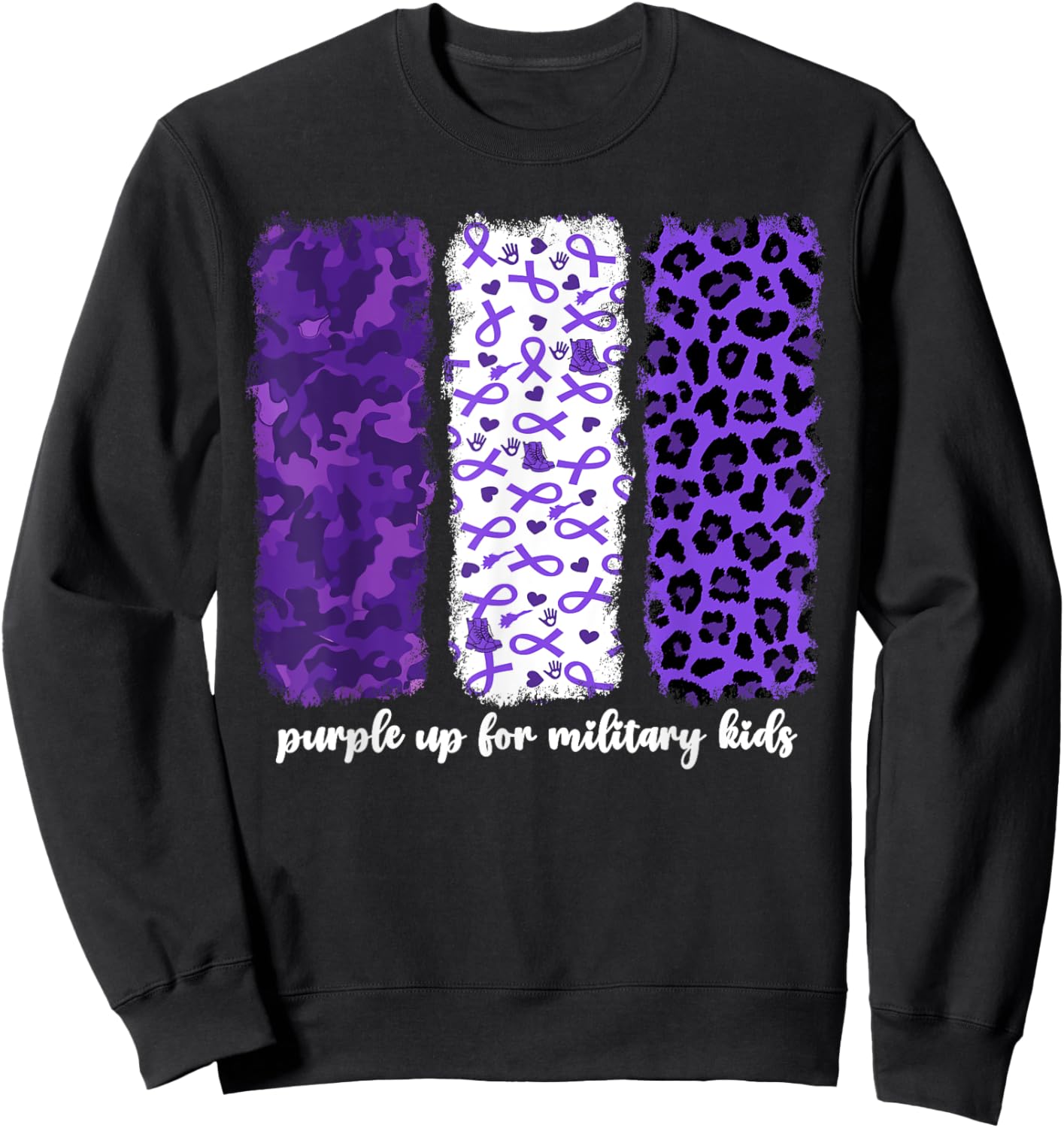 Purple Up For Military Kids Month Of Military Child Children Sweatshirt - Sweatshirt | Black