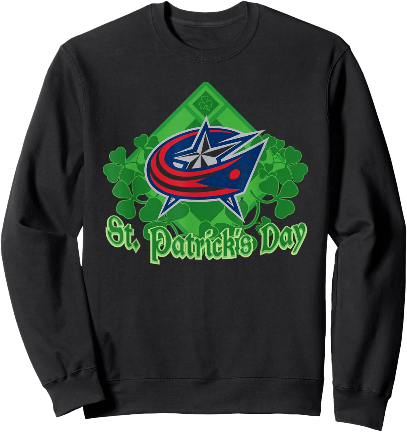 Columbus Blue Jackets St. Patrick's Day White NHL Licensed Sweatshirt - Sweatshirt | Black