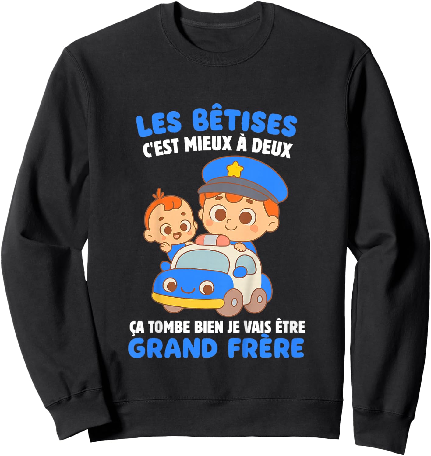 Enfant Je Vais Être Grand Frère 2026 Garçon Futur Grand Frère Drole Sweatshirt - Sweatshirt | Black