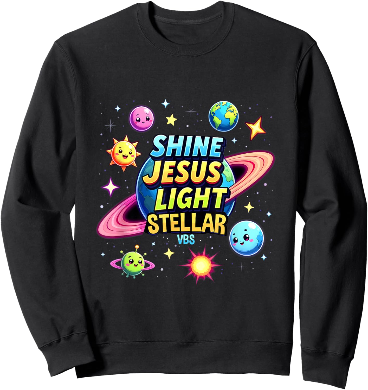 Stellar Space VBS 2025 School Camp Christian Sweatshirt - Sweatshirt | Black
