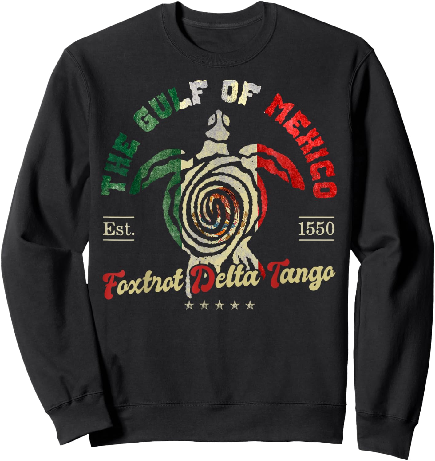 Gulf Mexico Turtle | 1550 Funny Sweatshirt - Sweatshirt | Black