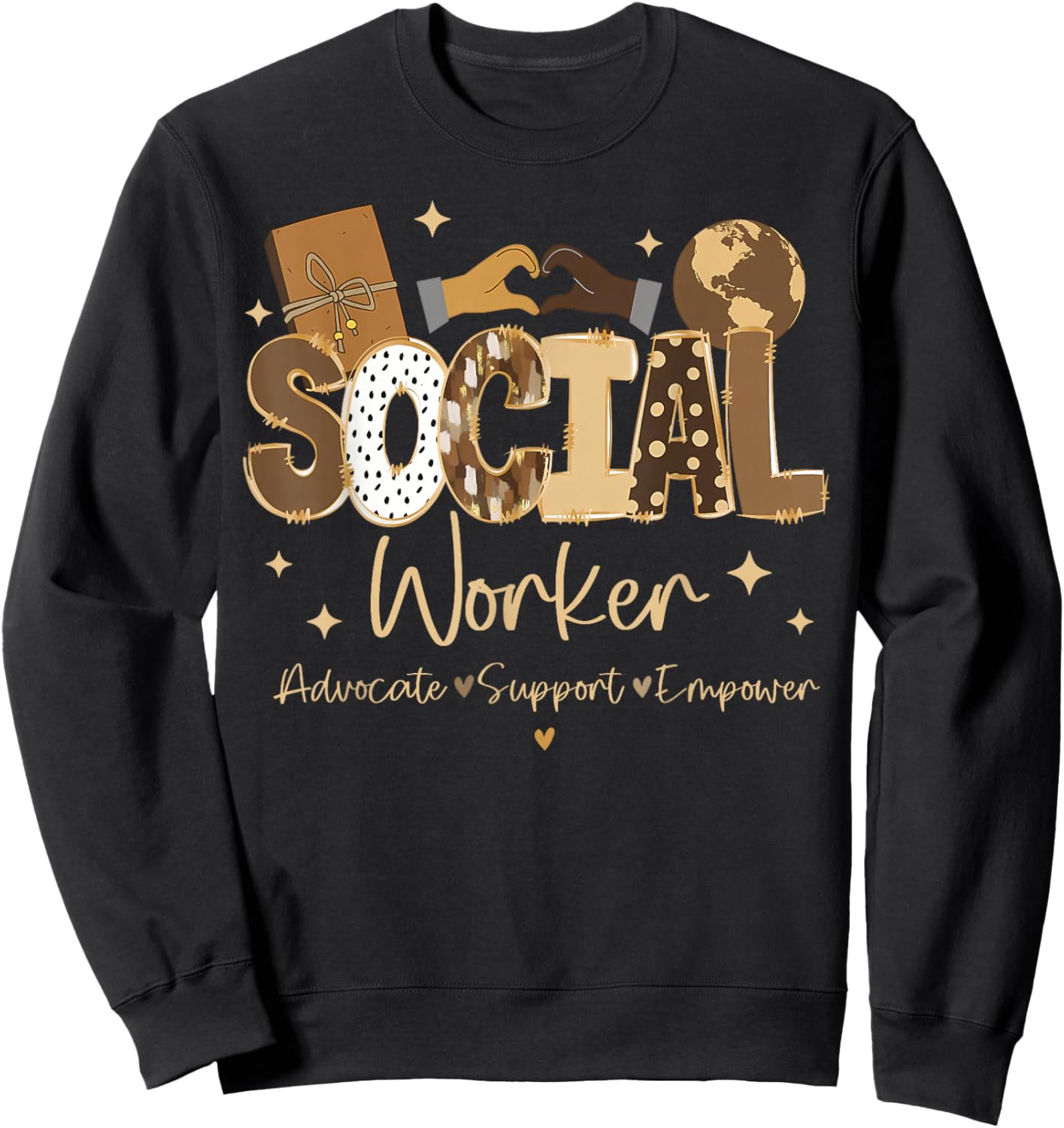 Advocate Support Empower Social Worker Black History Month Sweatshirt - Sweatshirt | Black