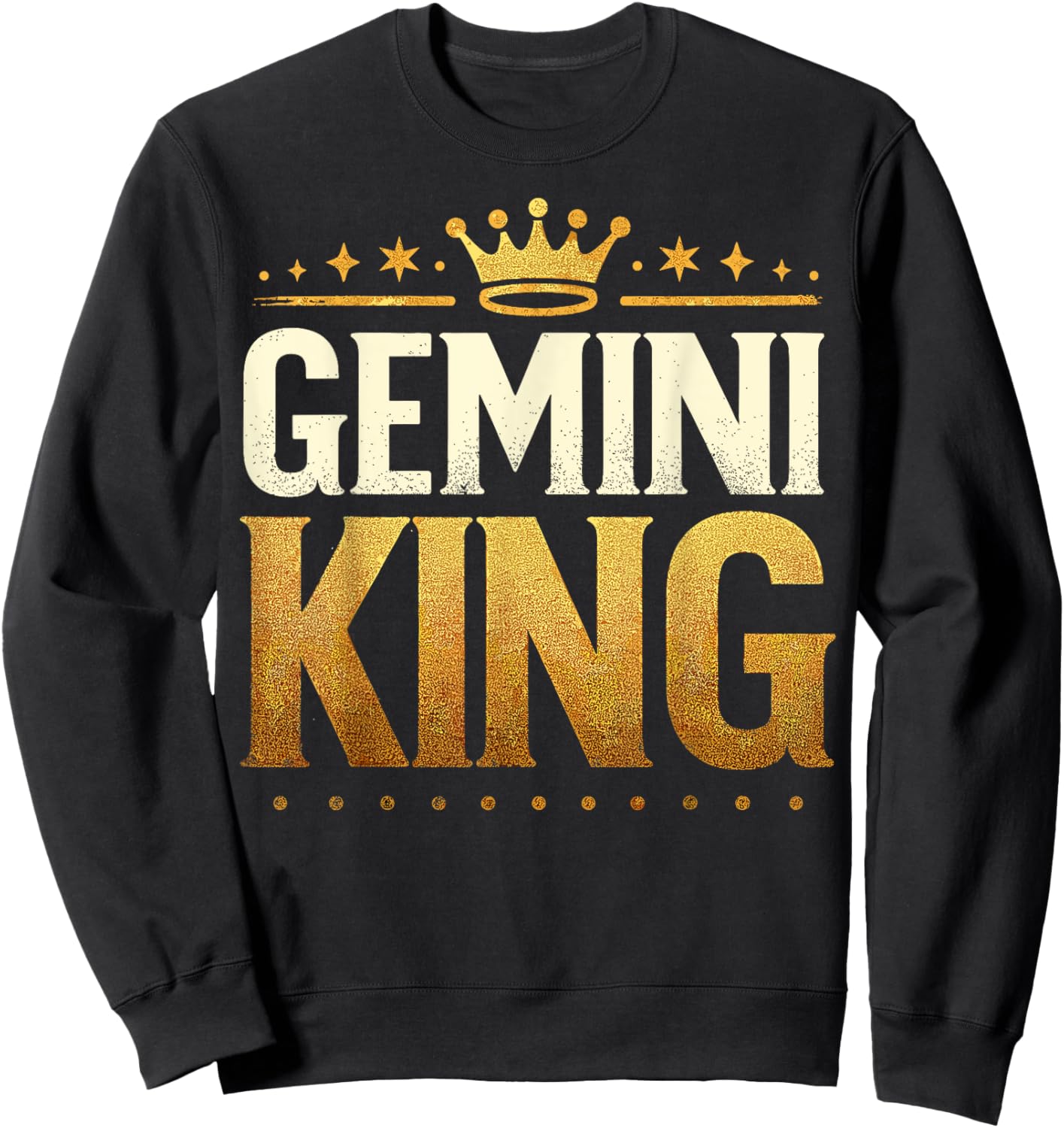 Gemini Birthday King Graphic Novelty May, June Born Men's Sweatshirt - Sweatshirt | Black