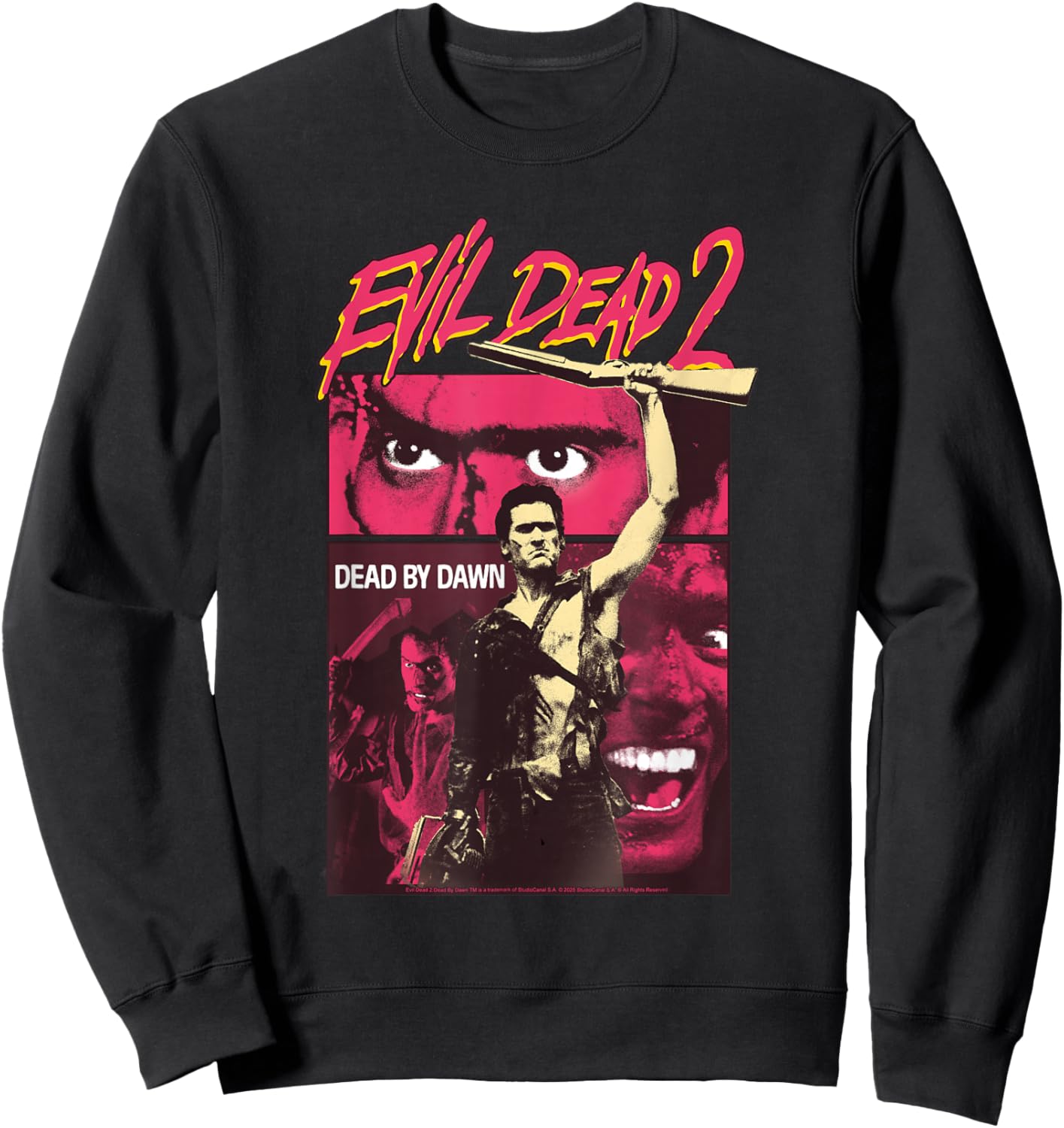 Evil Dead 2 Dead by Dawn Poster Collage Vintage Horror Sweatshirt - Sweatshirt | Black
