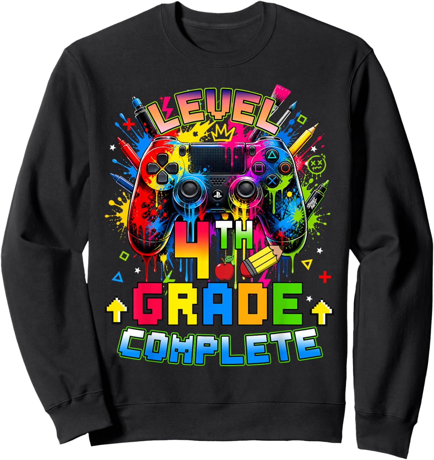 Level 4th Grade Complete Graduation Last Day of School Boys Sweatshirt - Sweatshirt | Black