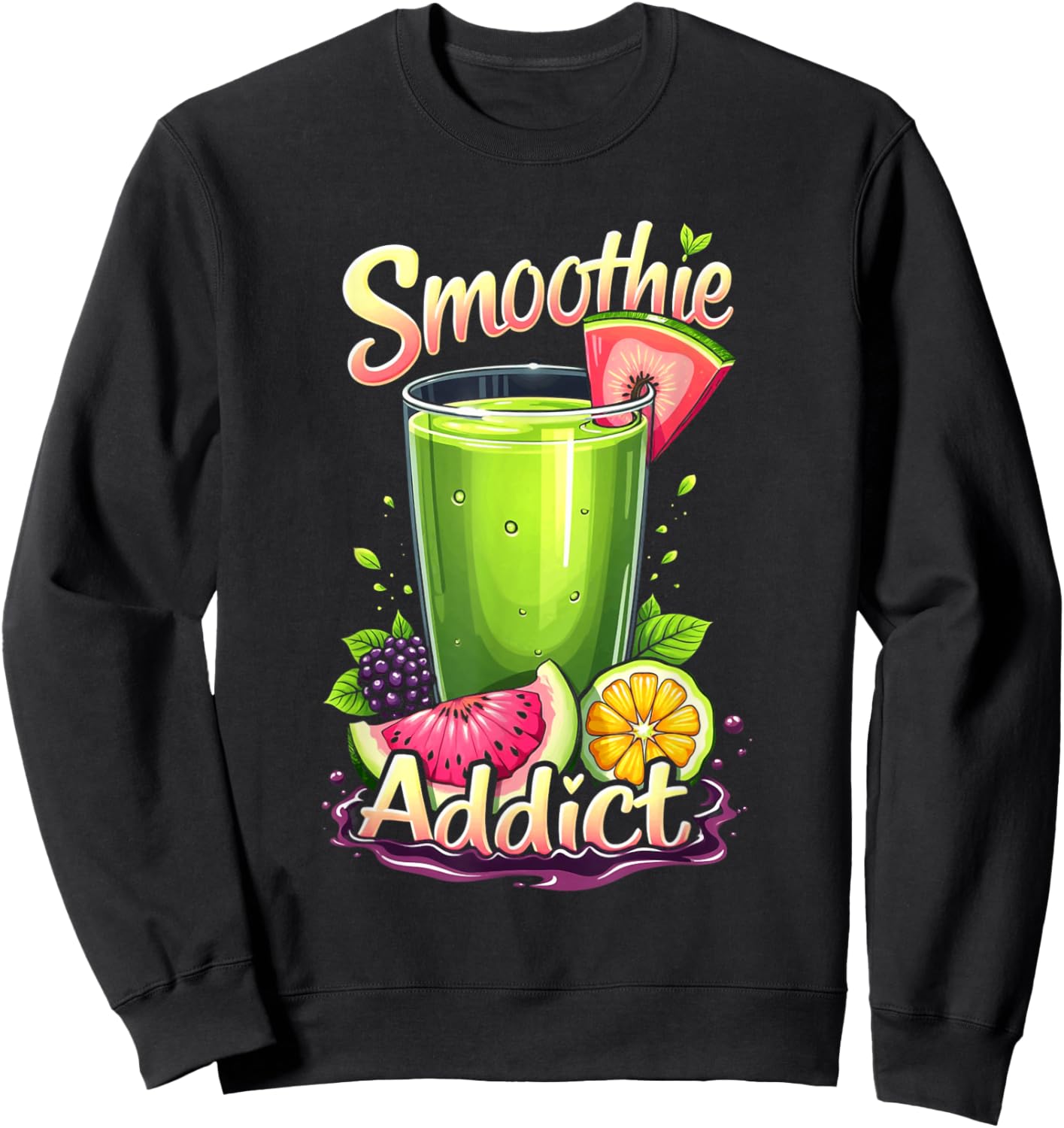 Smoothie Addict Health Drink Vegan Life Sweatshirt - Sweatshirt | Black