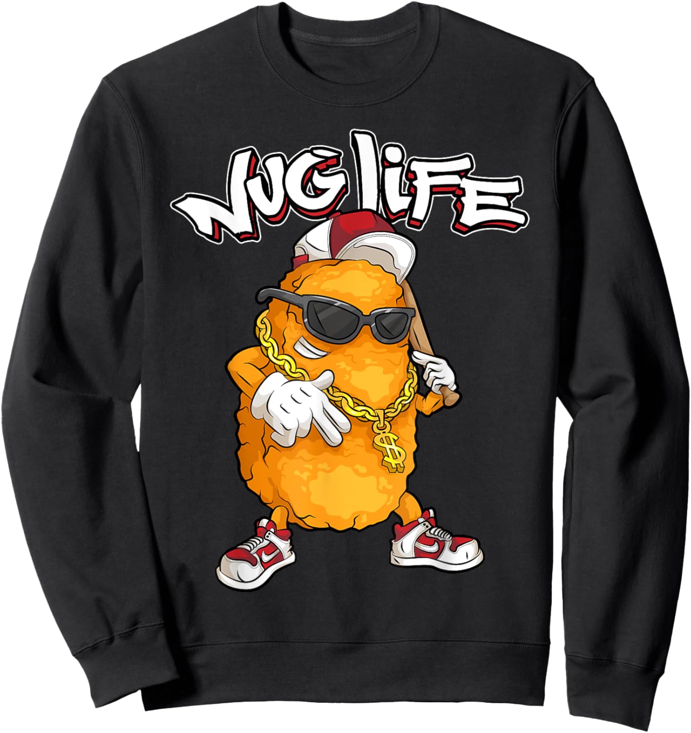 Cool Chicken Nugget Art For Boys Kids Chicken Nugget Lover Sweatshirt - Sweatshirt | Black