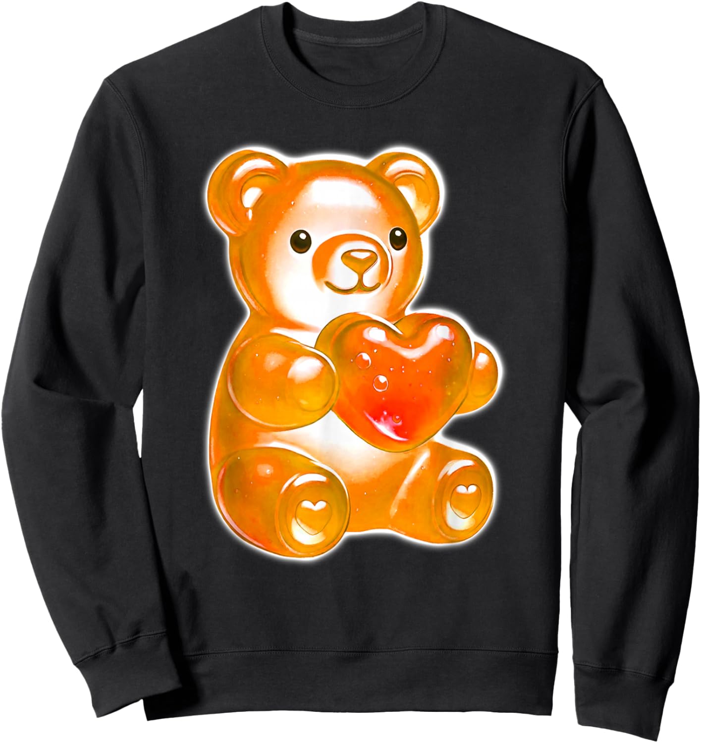 Gummy Bear Candy Heart Orange Sweatshirt - Sweatshirt | Black