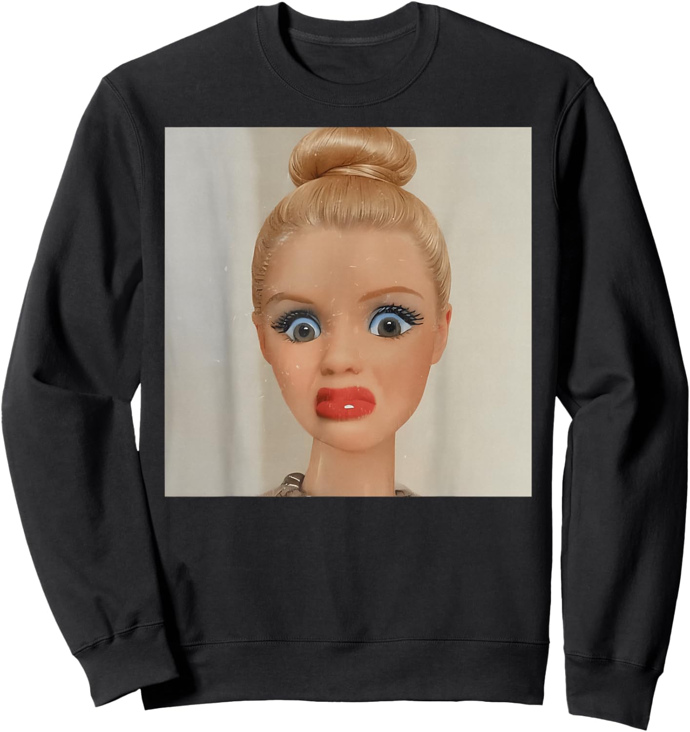 Disgusted Face Meme Doll Babe X Only Baby Love Date Fans Sweatshirt - Sweatshirt | Black