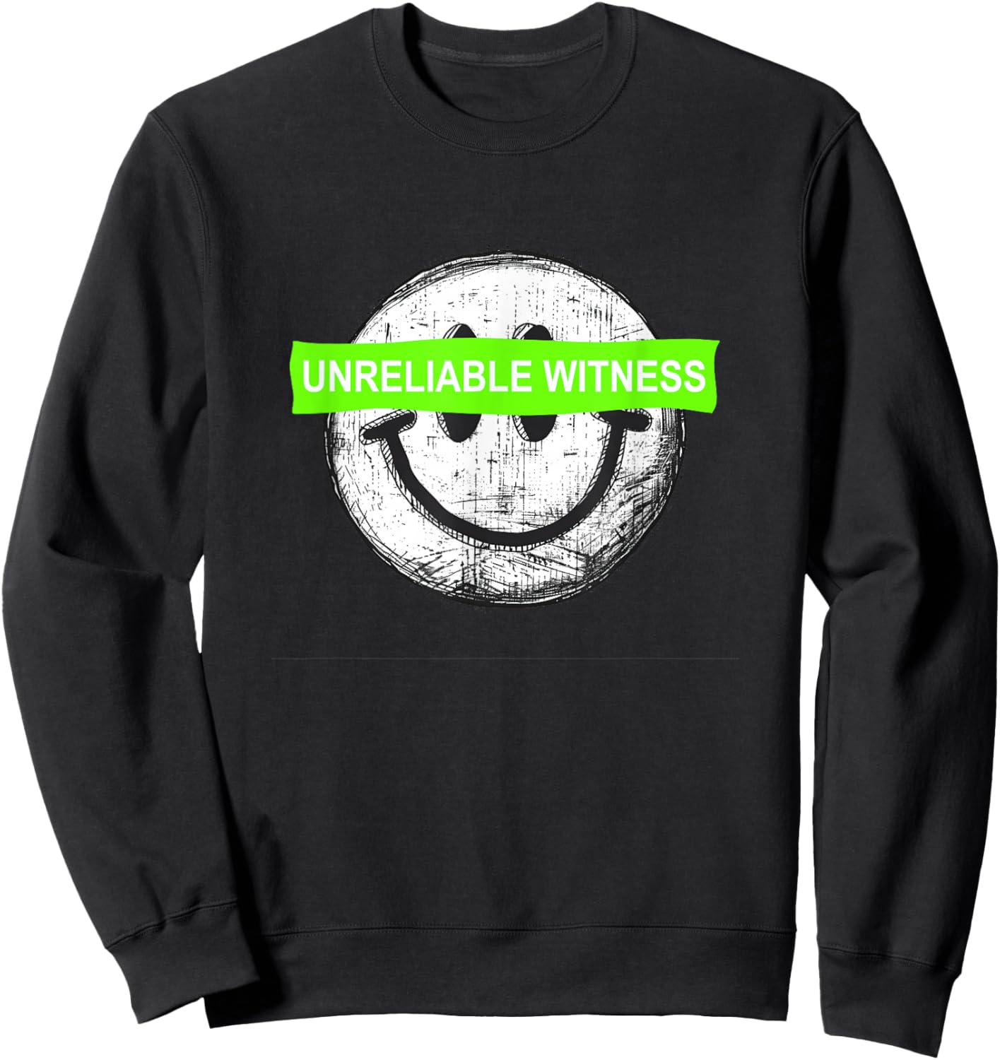 Green Color Unreliable Witness Green Graphic Sweatshirt - Sweatshirt | Black