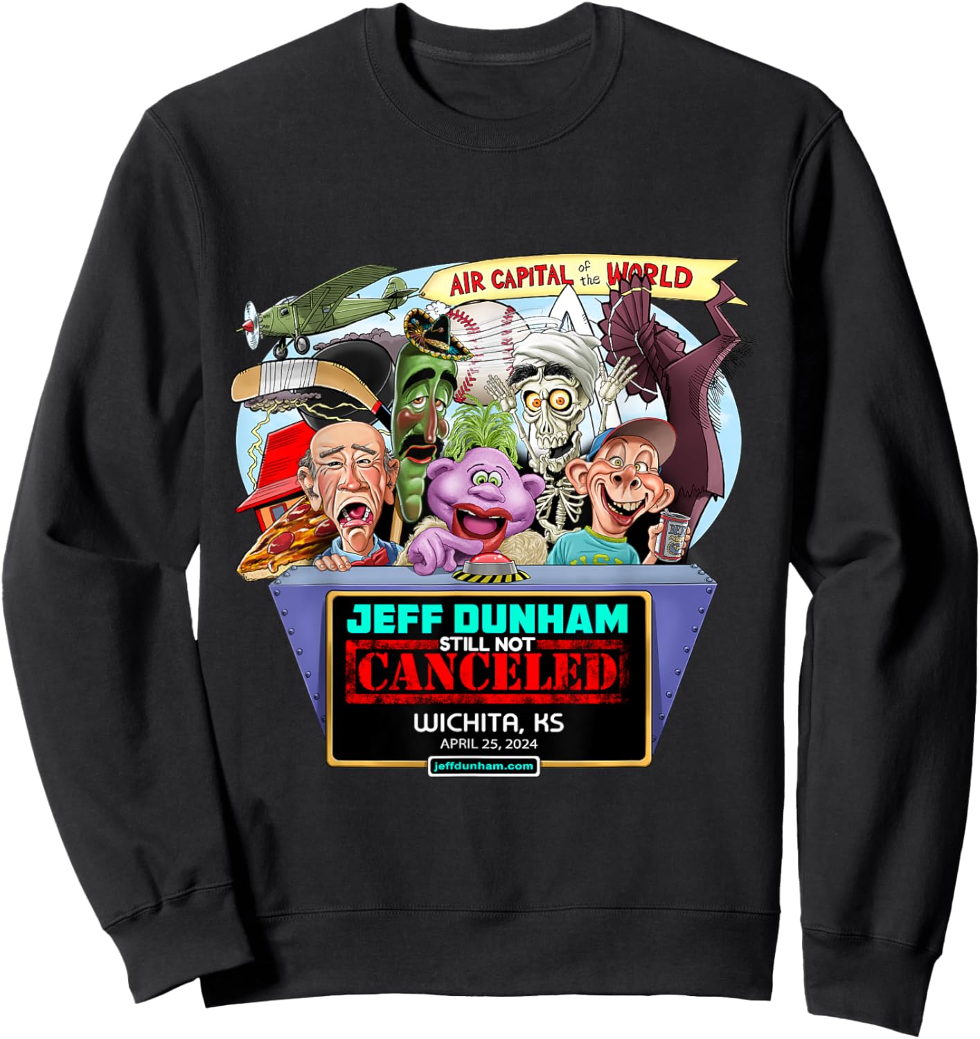 Jeff Dunham Wichita, KS (2024) Sweatshirt - Sweatshirt | Black