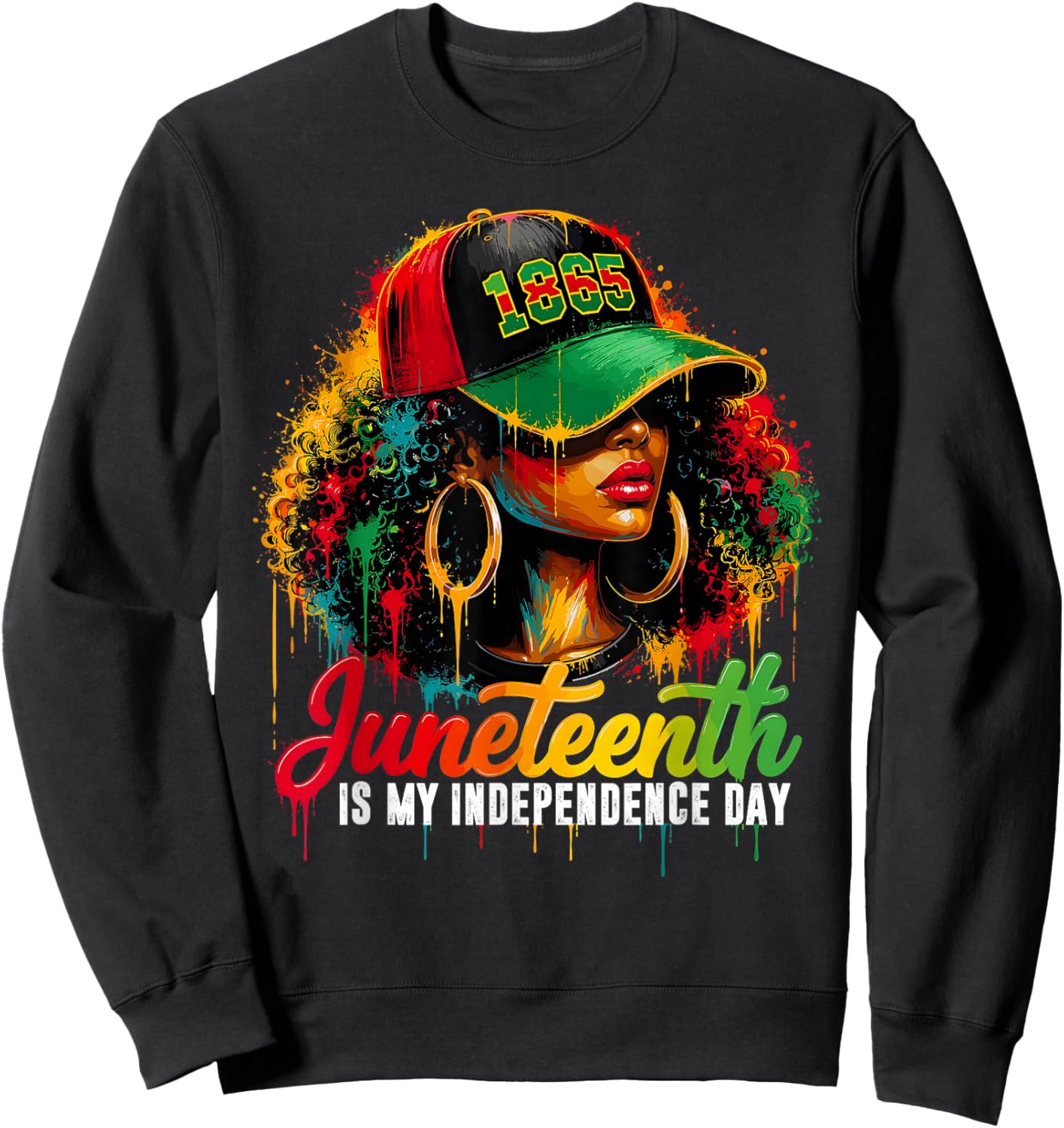 Juneteenth is My Independence Day Black African Women Sweatshirt - Sweatshirt | Black