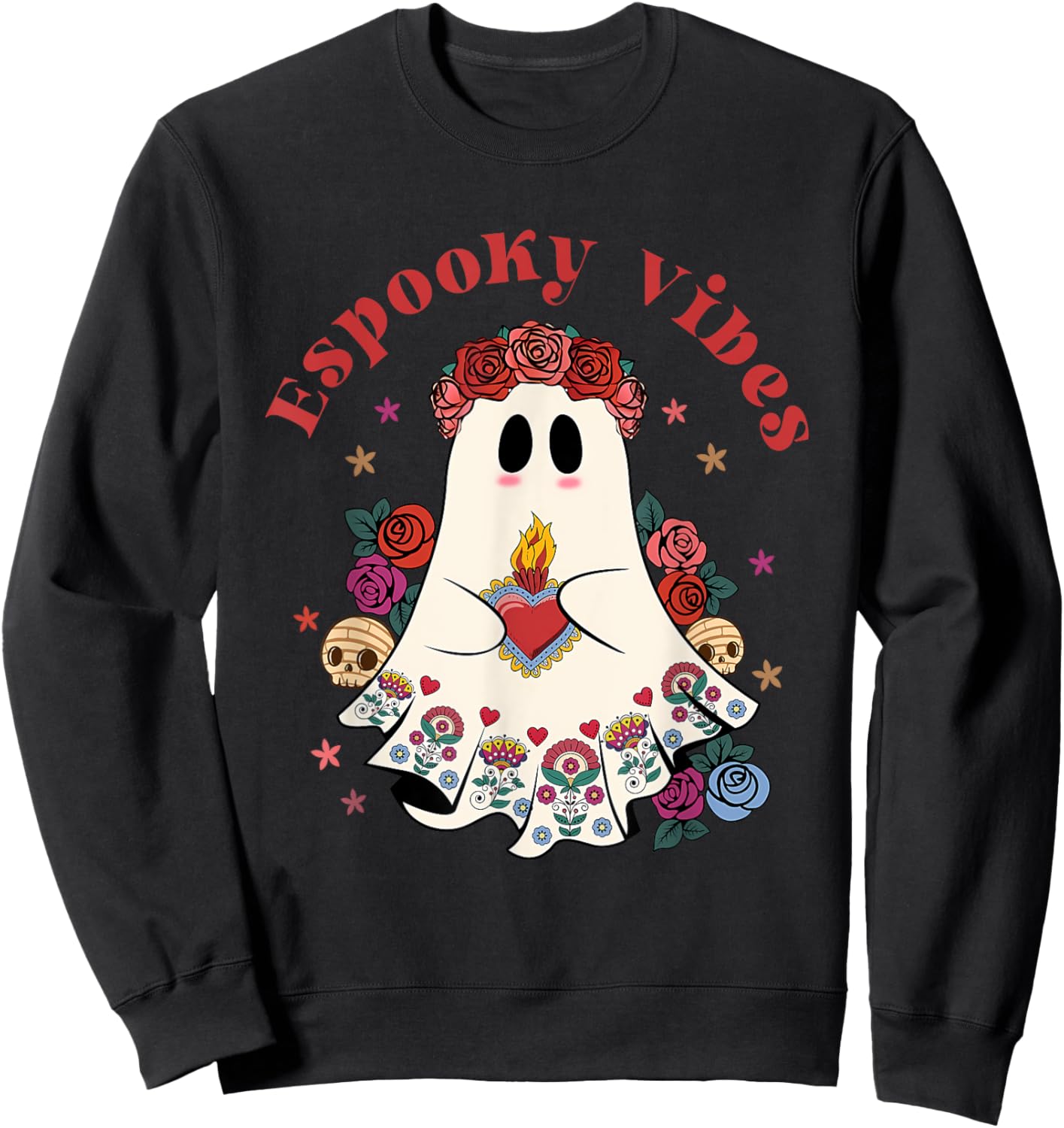 Espooky Vibes Maestra Halloween Spanish Spooky Season Sweatshirt - Sweatshirt | Black
