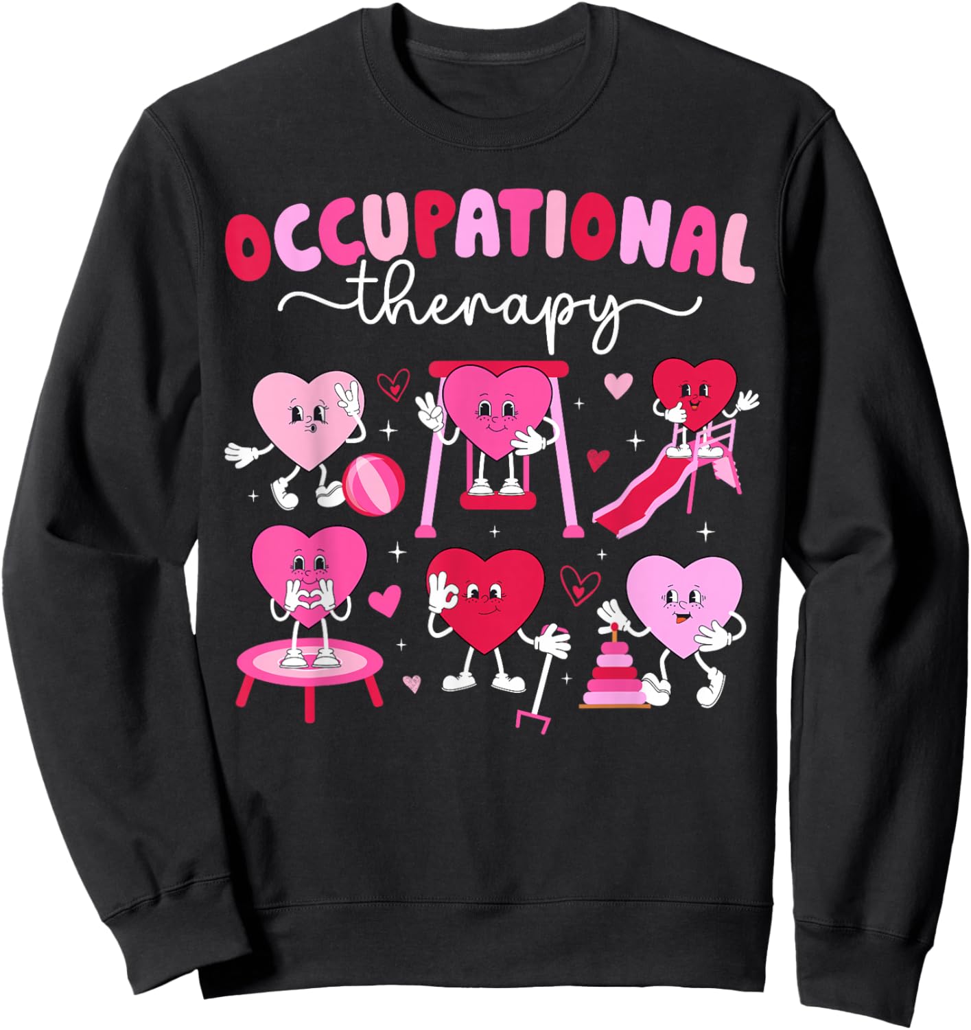 Valentines Day Women's Valentine Themed Black Modern Classic Round Neck Short Sleeve , Small Sweatshirt - Sweatshirt | Black